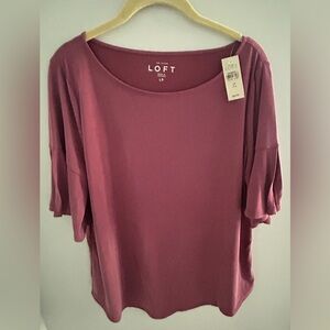 NWT Loft burgundy large petite top